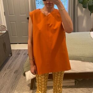 Zara Sleeveless V-neck Top Burnt Orange Size L